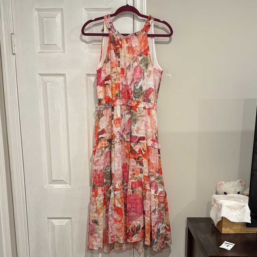 Vince Camuto - Pink and Orange Halter Maxi Dress
